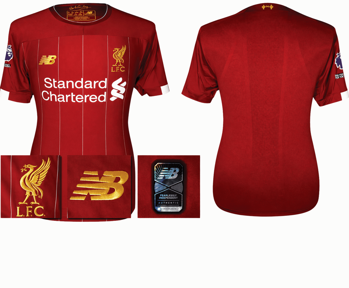 BNWT 2019 2020 NEW BALANCE LIVERPOOL HOME SHIRT VIRGIL 4 MENS