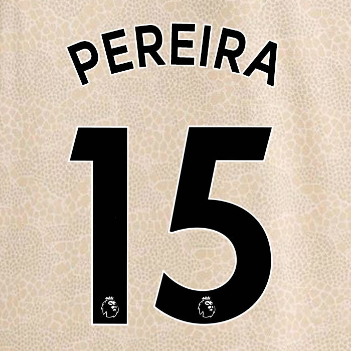 2019 2020 MANCHESTER UNITED PEREIRA 15 WHITE AWAY OFFICIAL PLAYER SIZE NAME SET