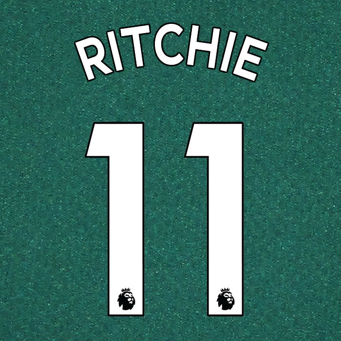 2019 2020 NEWCASTLE UNITED RITCHIE 11 WHITE AWAY OFFICIAL PLAYER SIZE NAME SET