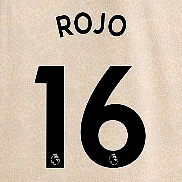2019 2020 MANCHESTER UNITED MARCOS ROJO 16 WHITE AWAY OFFICIAL PLAYER SIZE NAME SET