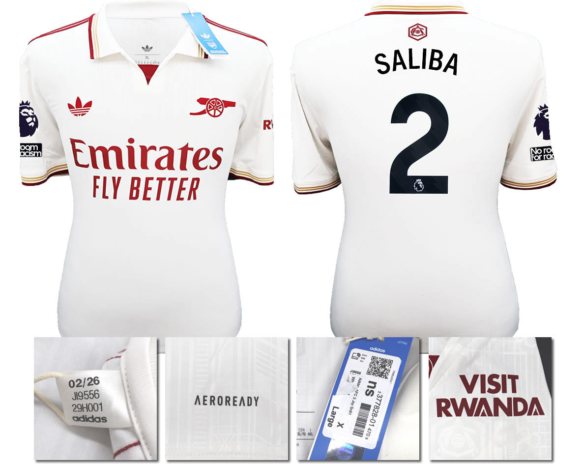 BNWT 2025/2026 ARSENAL F.C. ADIDAS 3RD SHIRT SALIBA 2