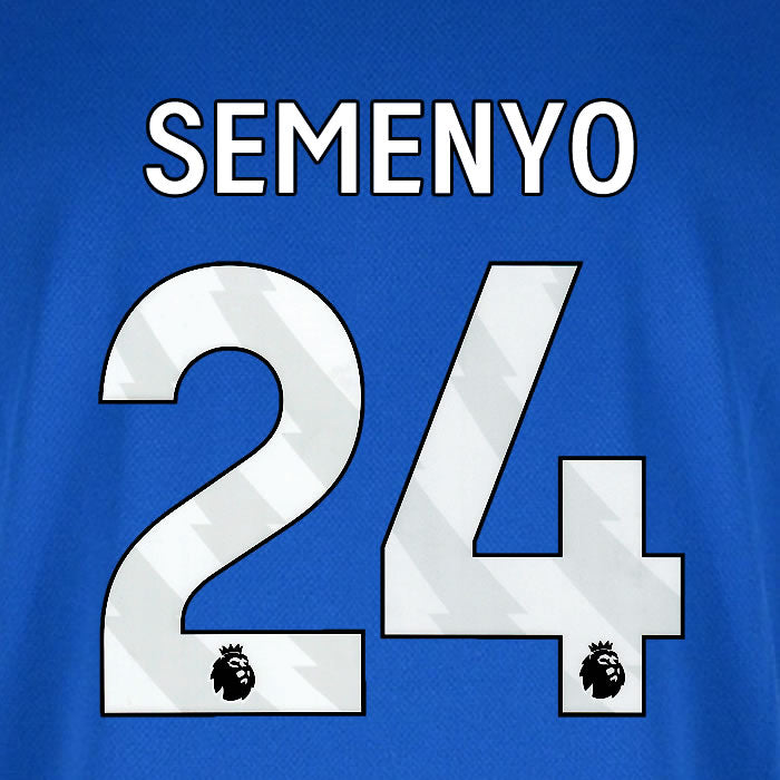 2025 2026 BOURNEMOUTH SEMENYO 24 WHITE AWAY PLAYER SIZE NAME SET