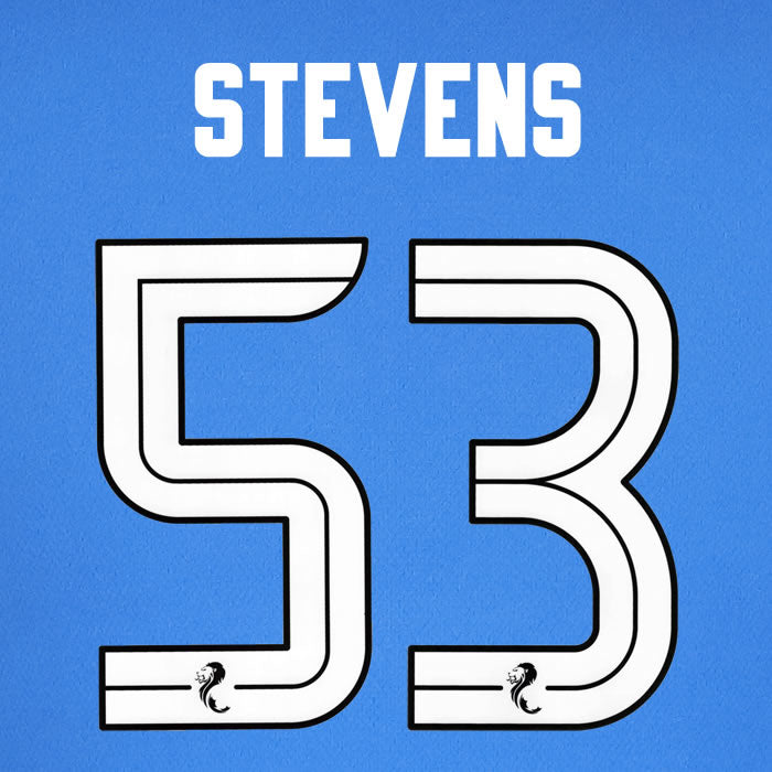 2024 2025 Rangers STEVENS 53 WHITE HOME OFFICIAL PLAYER SIZE NAMESET