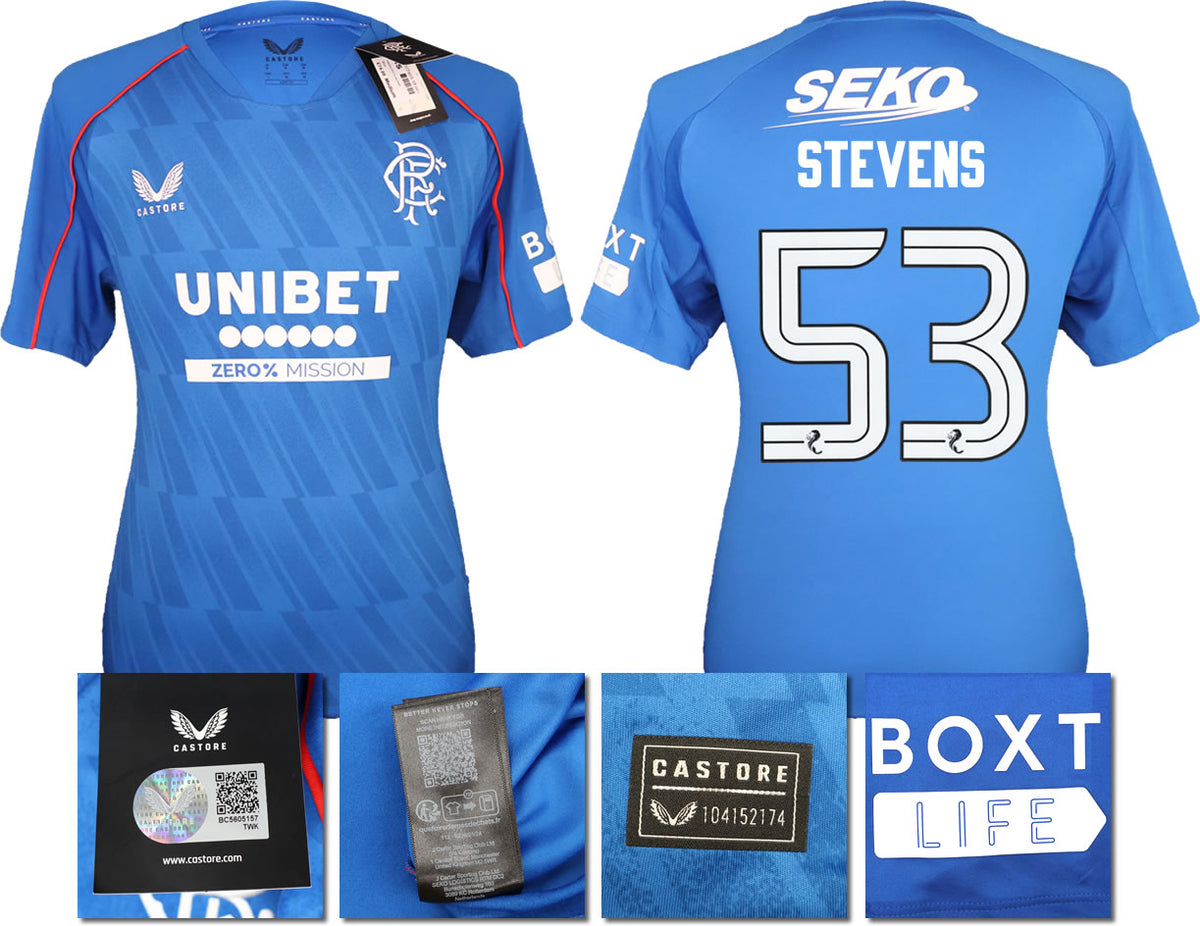 BNWT 2024/25 RANGERS FC HOME SHIRT STEVENS 53