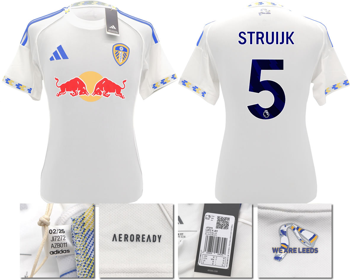BNWT 2025/2026 Leeds United FC adidas STRUIJK 5 Home Shirt – Official Player Options Available