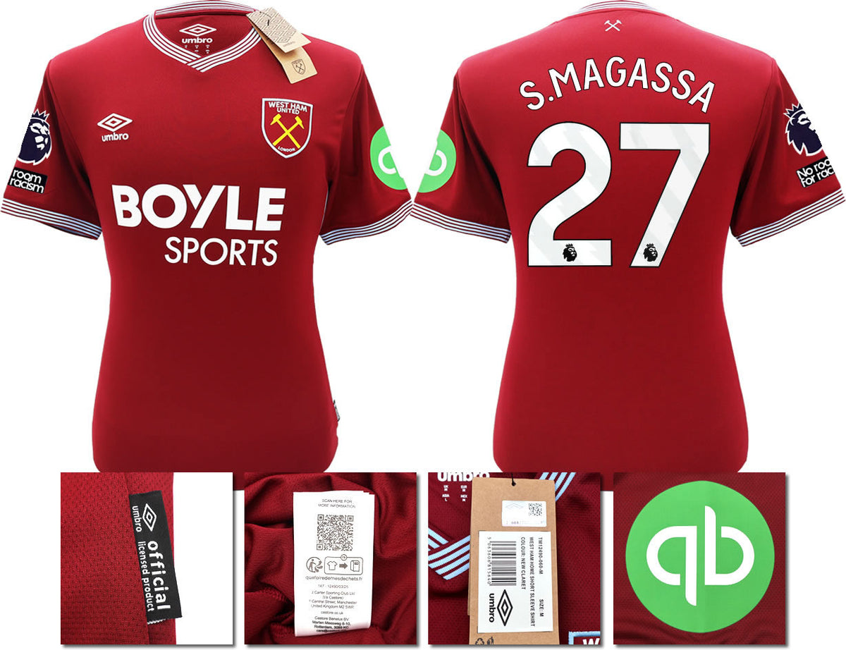 BNWT 2025 2026 WEST HAM HOME SHIRT MAGASSA 27 MEN'S