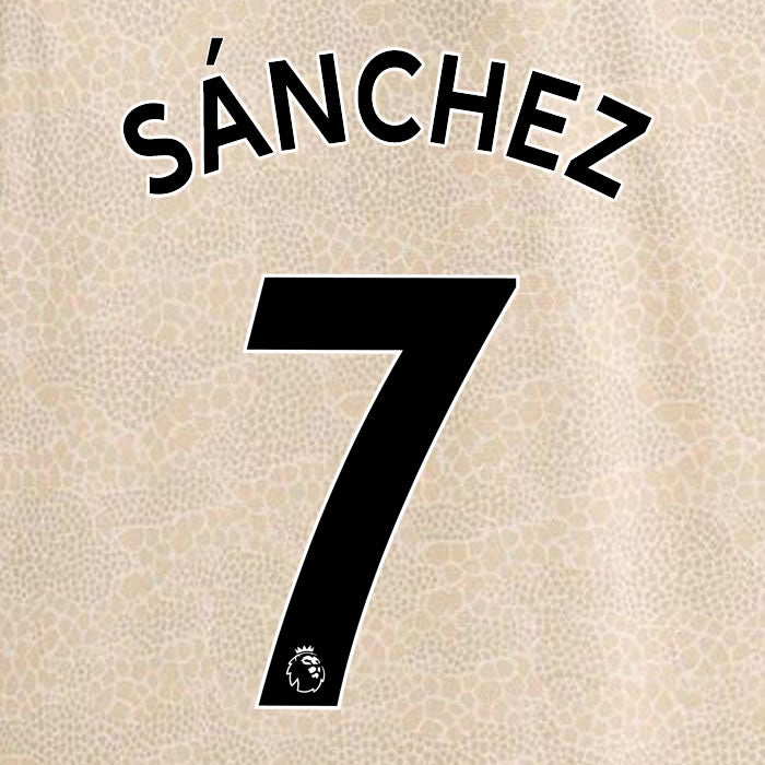 2019 2020 MANCHESTER UNITED SANCHEZ 7 WHITE AWAY OFFICIAL PLAYER SIZE NAME SET