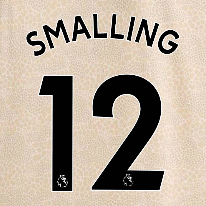 2019 2020 MANCHESTER UNITED SMALLING 12 WHITE AWAY OFFICIAL PLAYER SIZE NAME SET