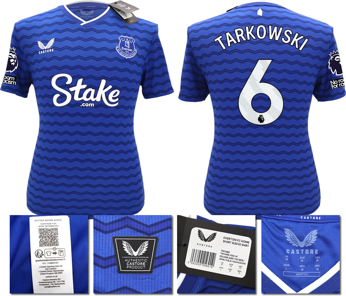 BNWT 2025/26 EVERTON FC HOME SHIRT TARKOWSKI 6