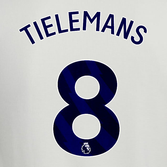 2025 2026 ASTON VILLA TIELEMANS 8 OFFICIAL BLUE 3RD PLAYER SIZE NAMESET