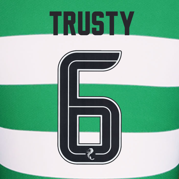 2024 2025 Celtic TRUSTY 6 WHITE HOME OFFICIAL PLAYER SIZE NAMESET