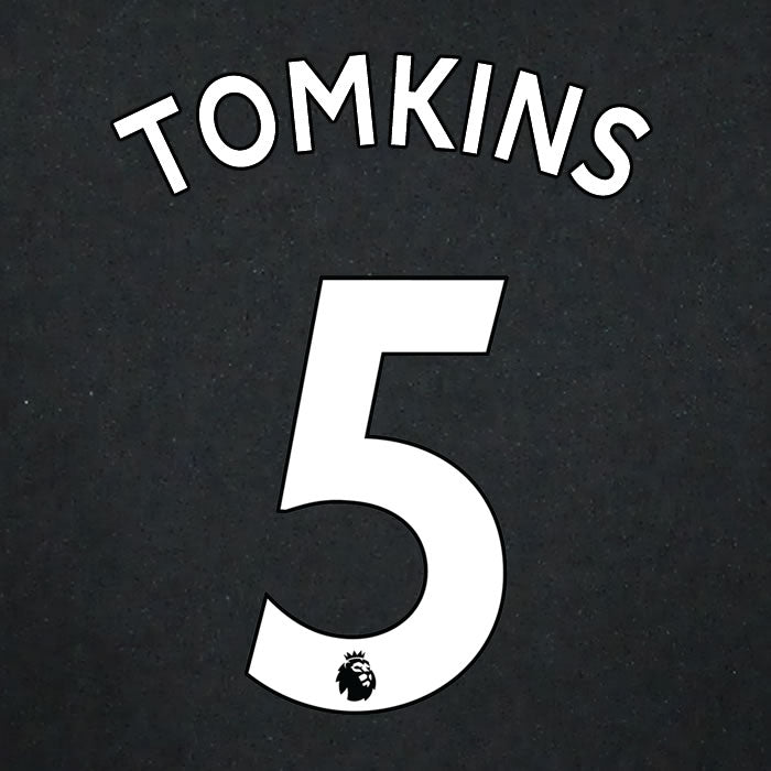 2019 2020 CRYSTAL PALACE TOMKINS 5 WHITE AWAY OFFICIAL PLAYER SIZE NAME SET