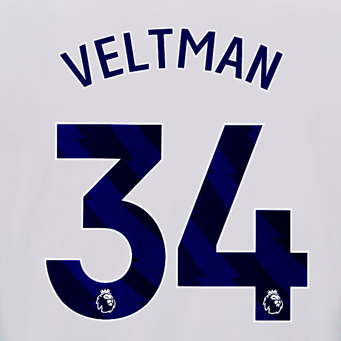 2025 2026 OFFICIAL BRIGHTON HOVE ALBION VELTMAN 34 HOME PLAYER SIZE NAME SET