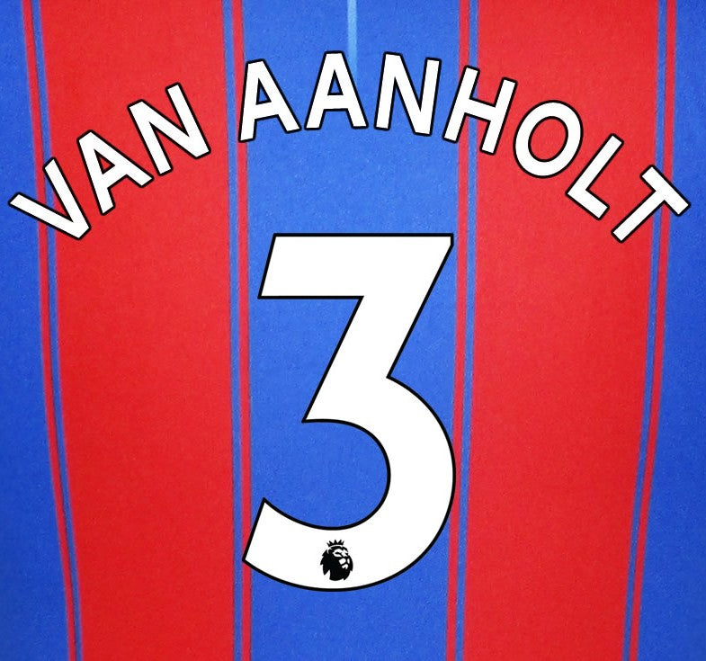 2019 2020 CRYSTAL PALACE VAN AANHOLT 3 WHITE HOME OFFICIAL PLAYER SIZE NAME SET