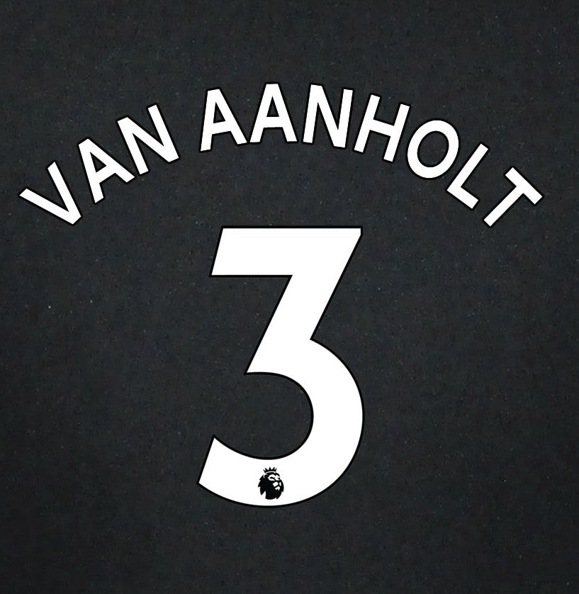 2019 2020 CRYSTAL PALACE VAN AANHOLT 3 WHITE AWAY OFFICIAL PLAYER SIZE NAME SET