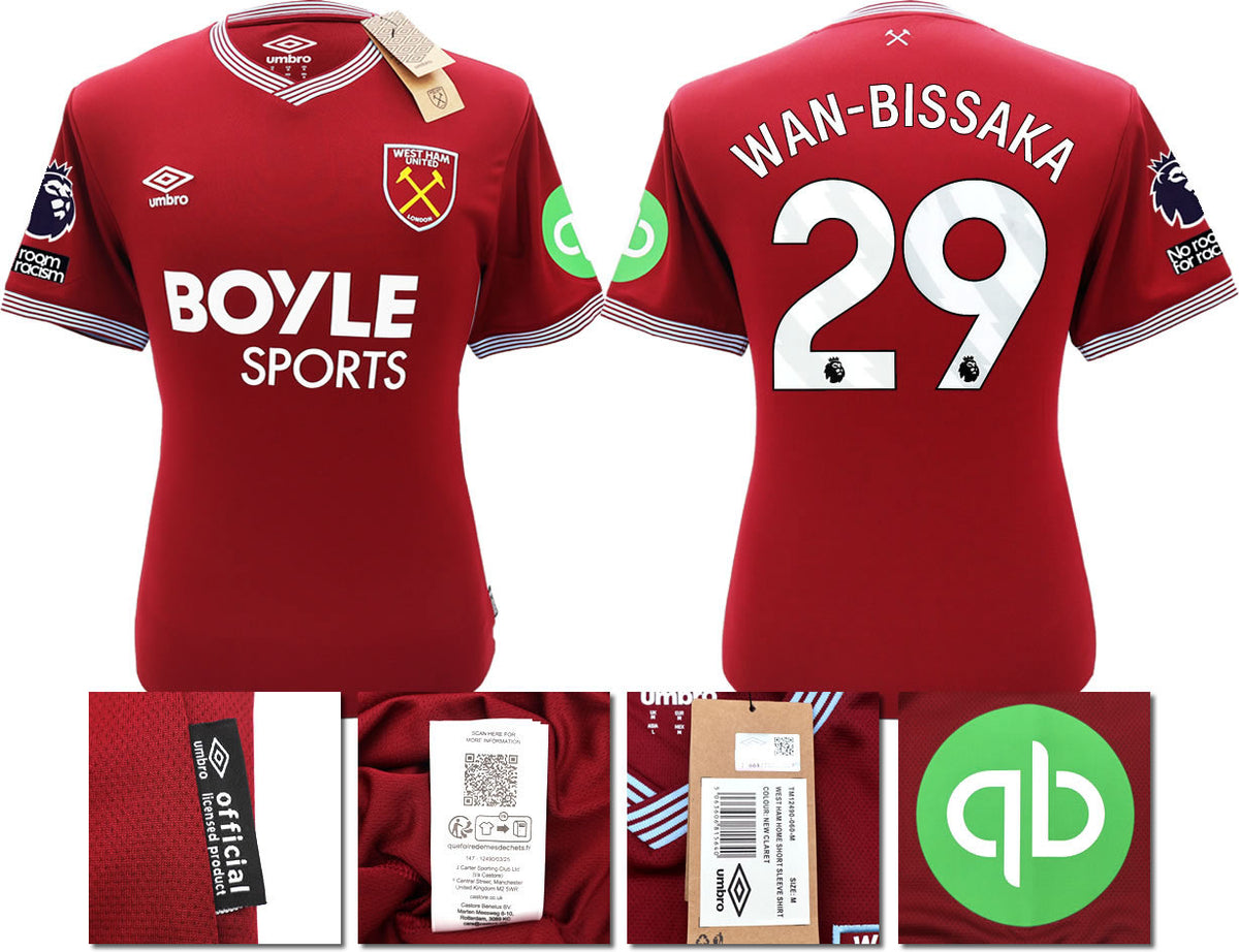 BNWT 2025 2026 WEST HAM HOME SHIRT WAN-BISSAKA 29 MEN'S