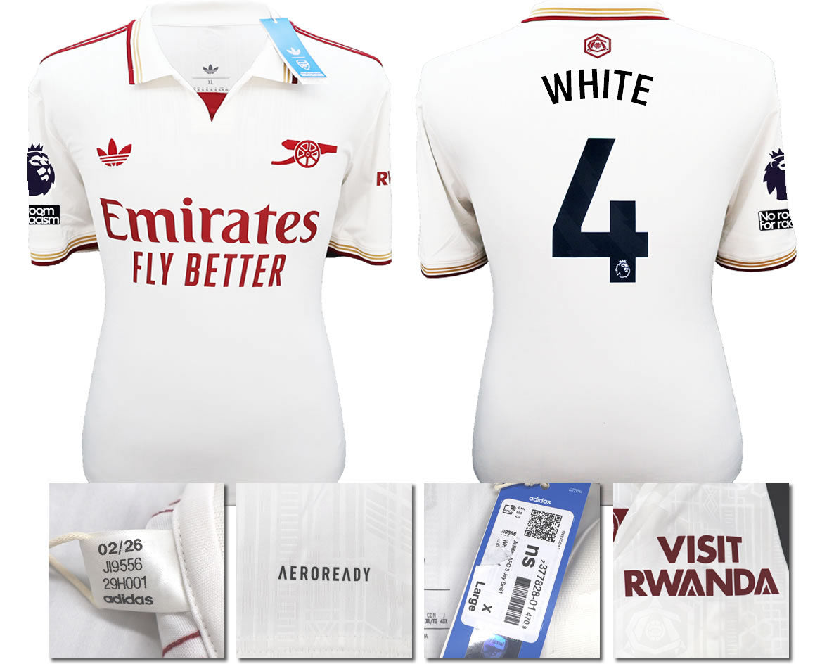 BNWT 2025/2026 ARSENAL F.C. ADIDAS 3RD SHIRT WHITE 4