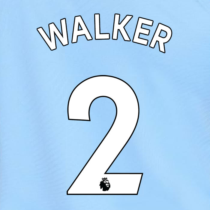 2019 2020 MANCHESTER CITY WALKER 2 WHITE HOME OFFICIAL PLAYER SIZE NAME SET