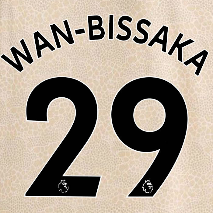 2019 2020 MANCHESTER UNITED WAN-BISSAKA 29 WHITE AWAY OFFICIAL PLAYER SIZE NAME SET