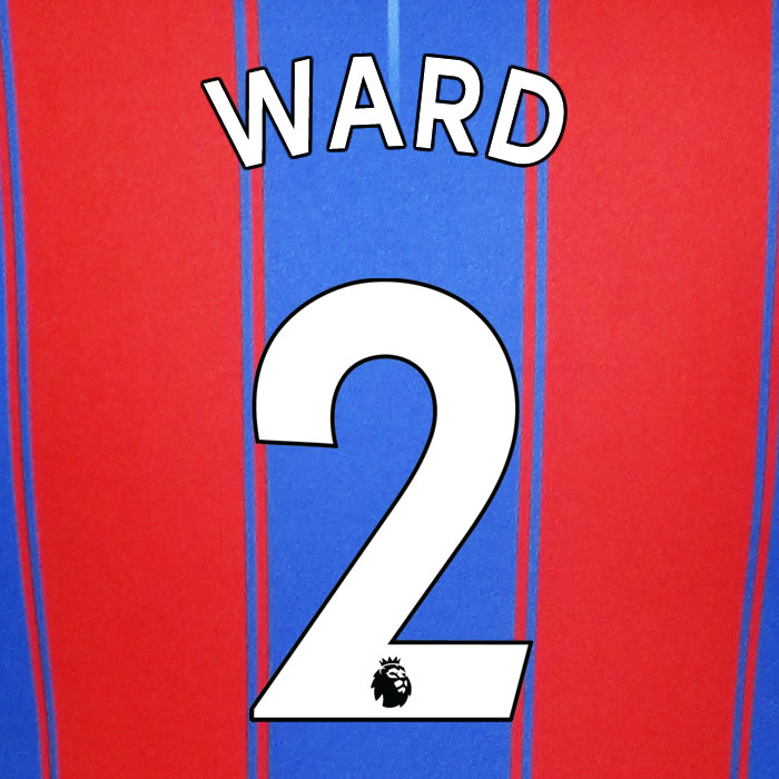 2019 2020 CRYSTAL PALACE WARD 2 WHITE HOME OFFICIAL PLAYER SIZE NAME SET