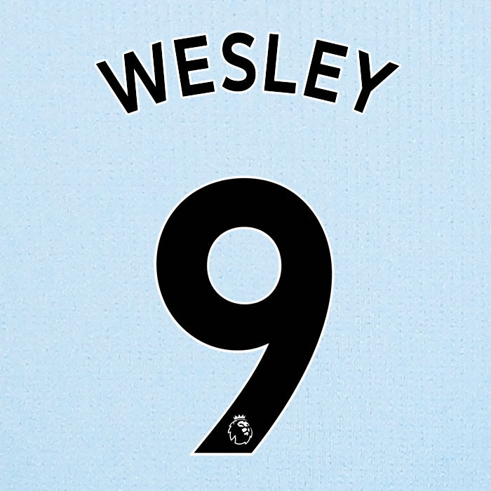 2019 2020 ASTON VILLA WESLEY 9 WHITE AWAY OFFICIAL PLAYER SIZE NAME SET