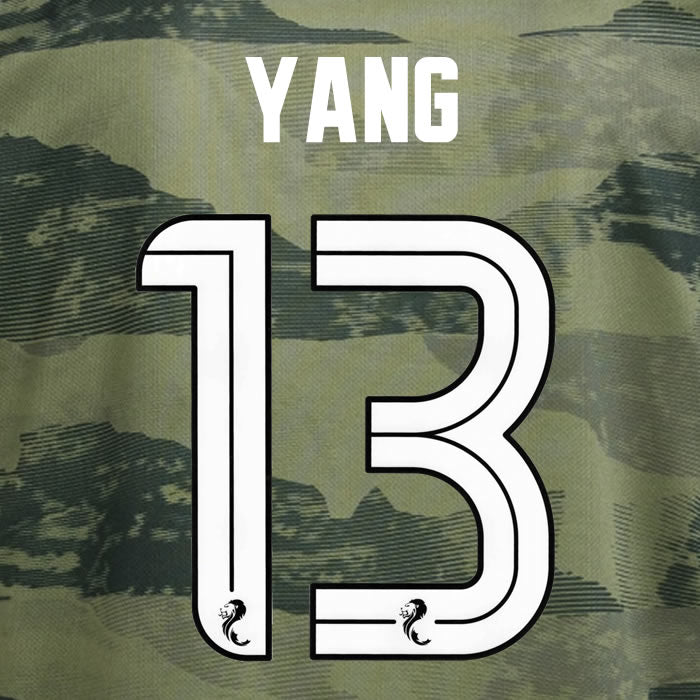 2024 2025 Celtic YANG 13 WHITE 3RD OFFICIAL PLAYER SIZE NAMESET