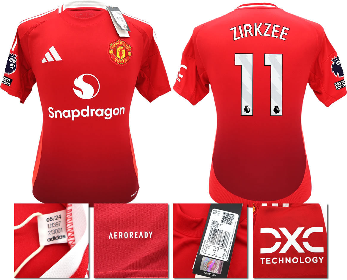 BNWT 2024 2025 MANCHESTER UNITED HOME SHIRT ZIRKZEE 11 MEN'S