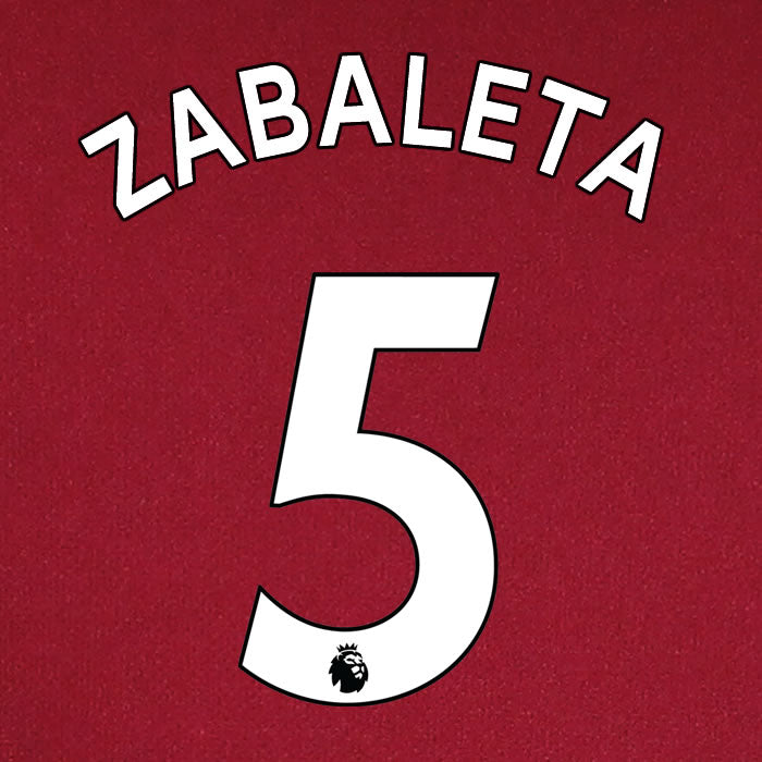 2019 2020 WEST HAM ZABALETA 5 WHITE HOME OFFICIAL PLAYER SIZE NAME SET