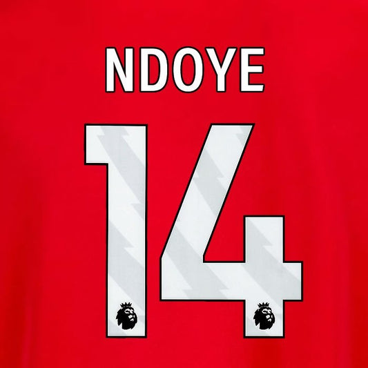 2025 2026 OFFICIAL NOTTINGHAM NDOYE 14 WHITE HOME PLAYER SIZE NAMESET