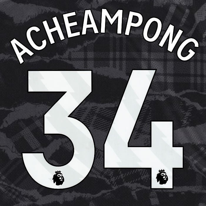 2024 2025 OFFICIAL CHELSEA ACHEAMPONG 34 WHITE 3RD PLAYER SIZE NAMESET