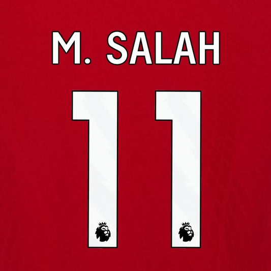 2023 2024 OFFICIAL LIVERPOOL M. SALAH 11 WHITE HOME PLAYER SIZE NAMESET