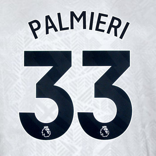 2024 2025 WEST HAM PALMIERI 33 OFFICIAL 3RD BLACK PLAYER SIZE NAMESET
