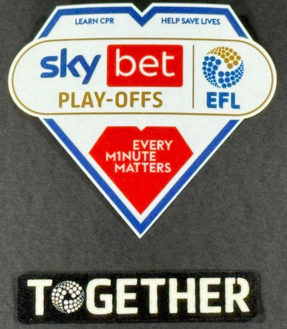 2024 2025 EFL SKY BET CHAMPIONSHIP & TOGETHER OFFICIAL PLAY - OFF SLEEVE PATCHES