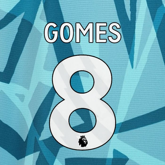 2023 2024 WOLVES 3RD GOMES 8 OFFICIAL WHITE PLAYER SIZE NAMESET