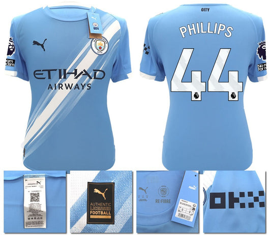 BNWT 25 26 MAN CITY PUMA HOME PHILLIPS 44 + PATCHES FOOTBALL SHIRT