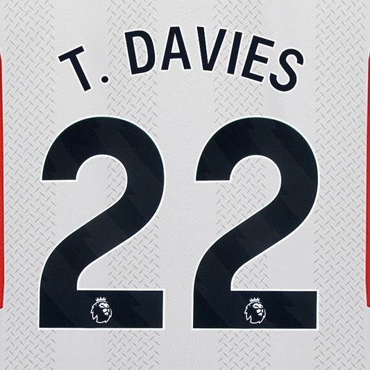 2023 2024 SHEFFIELD UNITED OFFICIAL T. DAVIES 22 BLACK 3RD PLAYER SIZE NAMESET