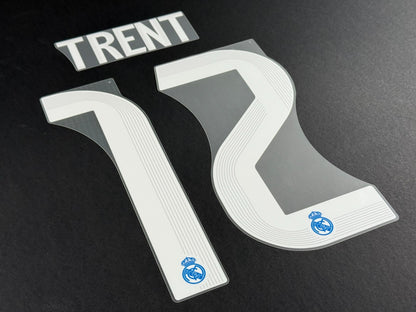 2025 2026 REAL MADRID TRENT 12 OFFICIAL 3RD PLAYER SIZE NAMESET