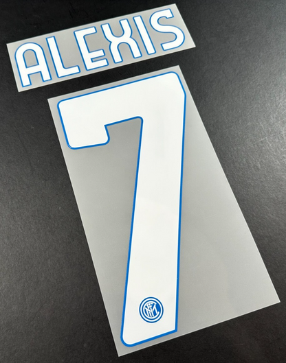 INTER MILAN 2020 2021 ALEXIS 7 OFFICIAL HOME WHITE PLAYER SIZE NAMESET