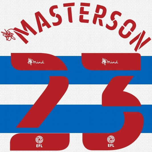 QPR 2020 2021 OFFICIAL MASTERSON 23 HOME PLAYER SIZE NAME SET
