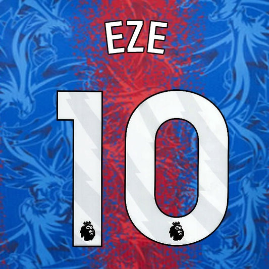 2024 2025 OFFICIAL CRYSTAL PALACE EZE 10 WHITE HOME PLAYER SIZE NAMESET