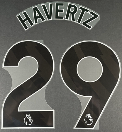 ARSENAL 2025 2026 HAVERTZ 29 OFFICIAL AVERY DENNISON BLACK PLAYER SIZE NAMESET