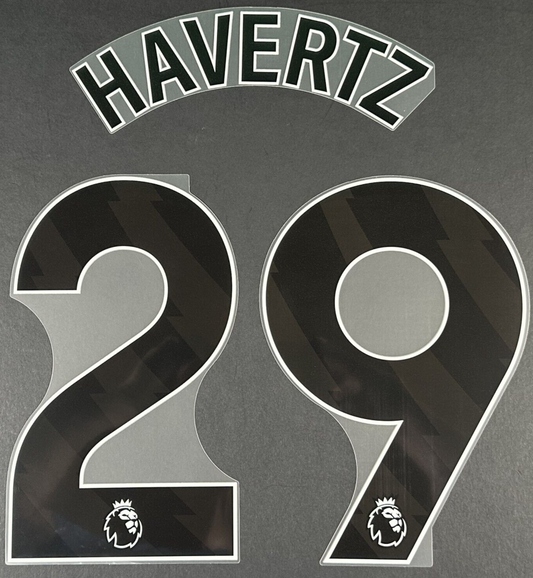 ARSENAL 2025 2026 HAVERTZ 29 OFFICIAL AVERY DENNISON BLACK PLAYER SIZE NAMESET