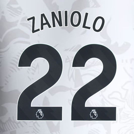 2023 2024 ASTON VILLA ZANIOLO 22 OFFICIAL BLACK AWAY PLAYER SIZE NAMESET