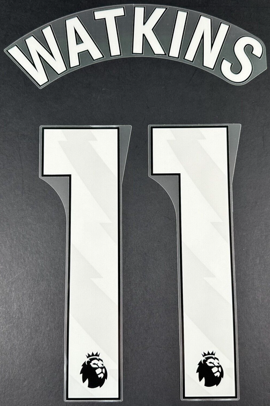 ASTON VILLA 23-25 WATKINS 11 OFFICIAL AVERY DENNISON WHITE PLAYER SIZE NAME SET