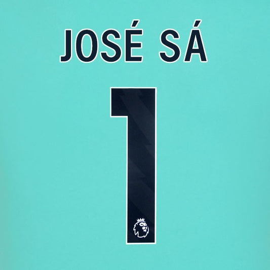 2025 2026 WOLVES AWAY BLACK JOSE SA 1 OFFICIAL PLAYER SIZE NAMESET