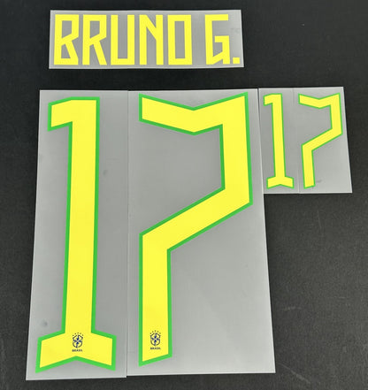 BRAZIL 2022 2023 OFFICIAL BRUNO G. 17 AWAY PLAYER SIZE NAMESET