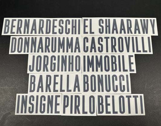 2020 2021 OFFICIAL ITALY AWAY BLACK PLAYER SIZE NAME BLOCKS 55MM