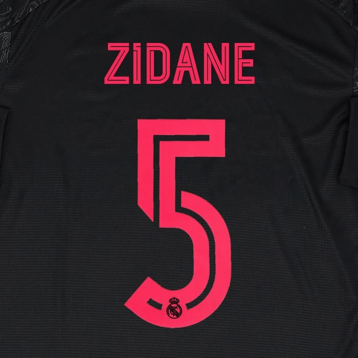 2020 2021 AVERY DENNISON REAL ZIDANE 5  3RD PINK PLAYER SIZE NAMESET