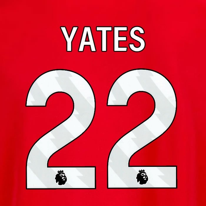 2025 2026 OFFICIAL NOTTINGHAM YATES 22 WHITE HOME PLAYER SIZE NAMESET