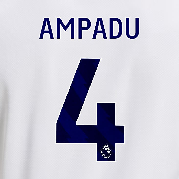 2025 2026 OFFICIAL LEEDS UNITED AMPADU 4 BLUE HOME PLAYER SIZE NAMESET